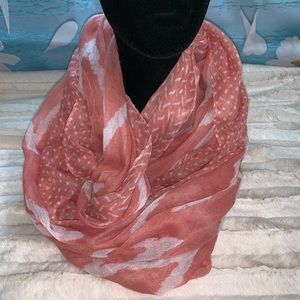 Coral & White Infinity Scarf